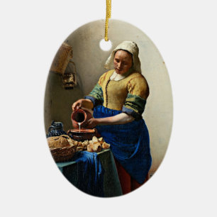 Ornamento De Cerâmica Johannes Vermeer, A Milkmaid,