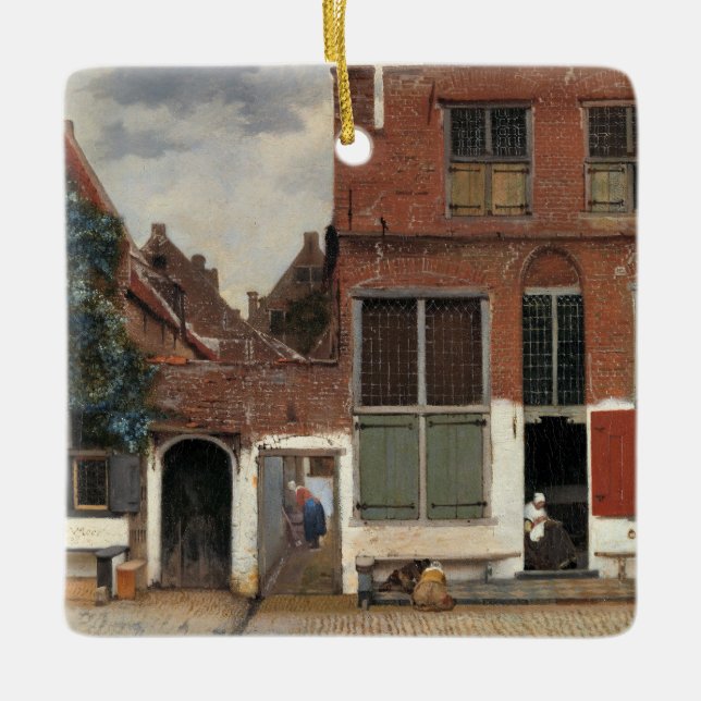 Ornamento De Cerâmica Johannes Vermeer - Little Street (Frente)