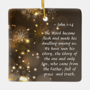 Ornamento De Cerâmica John 1:14 A Palavra Tornou-Se Natal De Carne