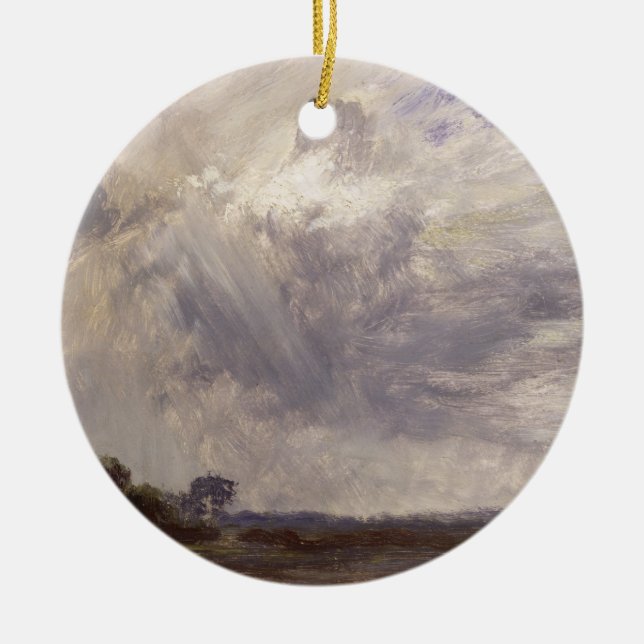 Ornamento De Cerâmica John Constable| Paisagem com Cinza Windy Sky, c. (Frente)