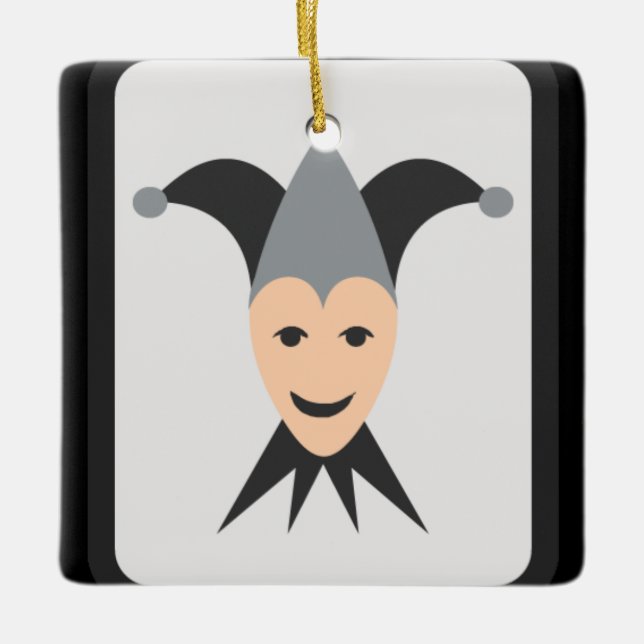 Ornamento De Cerâmica Joker Card Emoji (Frente)