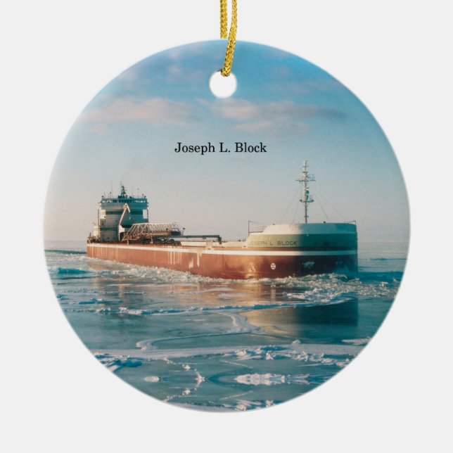 Ornamento De Cerâmica Joseph L. Enornamento em bloco (Frente)