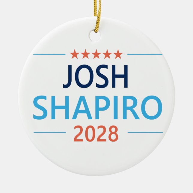Ornamento De Cerâmica Josh Shapiro 2028 (Frente)