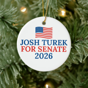 Ornamento De Cerâmica Josh Turek para Senado Eleição de Natal de 2026