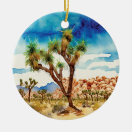 Ornamento De Cerâmica Joshua Tree National Park California Watercolor