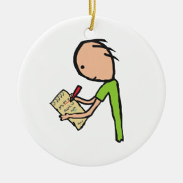 Ornamento De Cerâmica Journalista