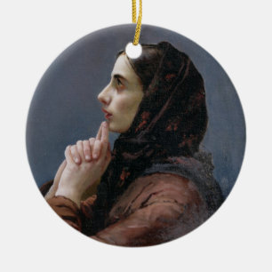 Ornamento De Cerâmica Jovem mulher na oração, 1879 (óleo em canvas)