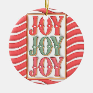 Ornamento De Cerâmica "Joy Joy Joy Ornament"