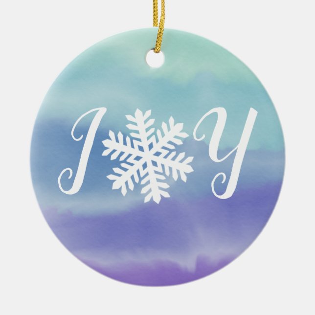 Ornamento De Cerâmica Joy Snowflake (Frente)