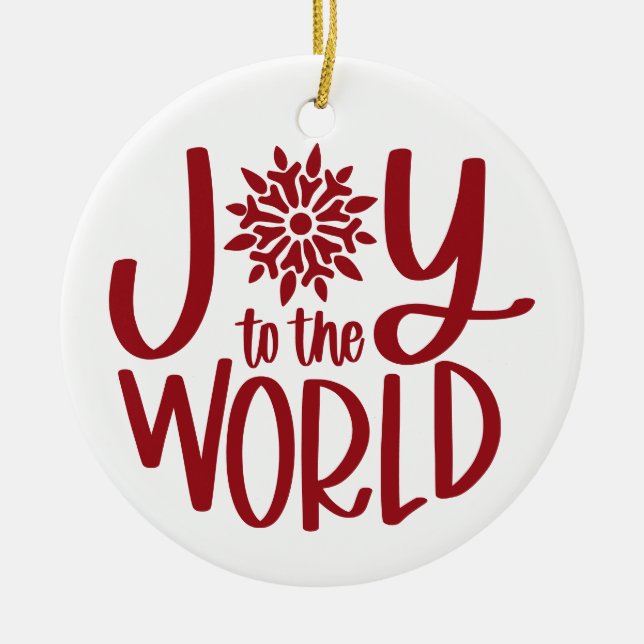 Ornamento De Cerâmica Joy To The World (Frente)