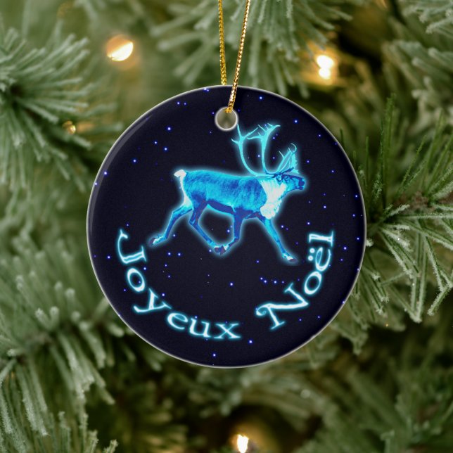 Ornamento De Cerâmica Joyeux Noё l - Azul-Caribe (Reindeer) (Árvore)