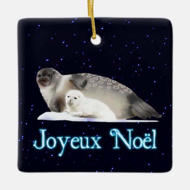 Ornamento De Cerâmica Joyeux Noё l - Selo com Toque (Frente)