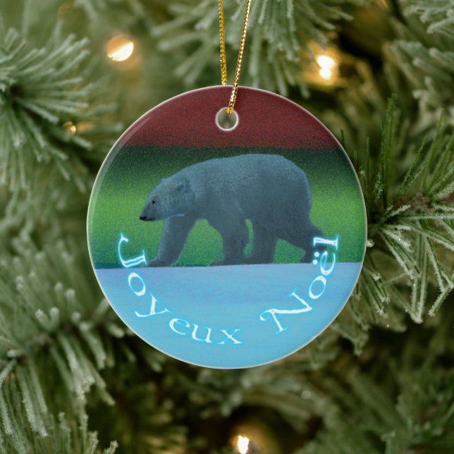 Ornamento De Cerâmica Joyeux Noё l - Urso Polar das Luzes (Árvore)