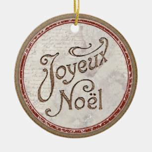 Ornamento De Cerâmica Joyeux Noel French Chic Shabby