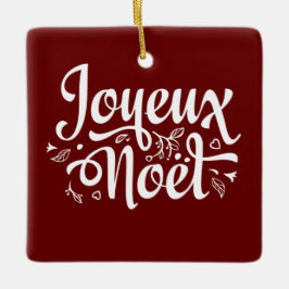 Ornamento De Cerâmica Joyeux Noel Red