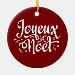 Ornamento De Cerâmica Joyeux Noel Red