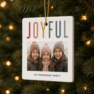 Ornamento De Cerâmica JOYFUL Foto Personalizada da Família Colorida Mode