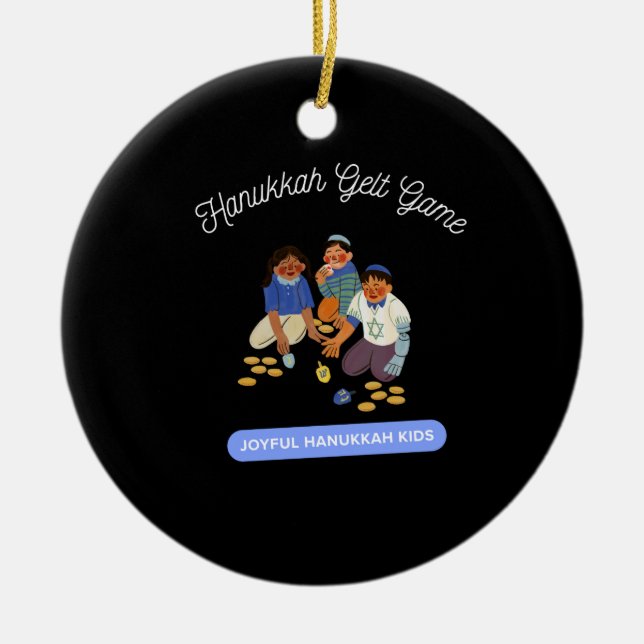 Ornamento De Cerâmica Joyful Hanukkah Kids (Frente)