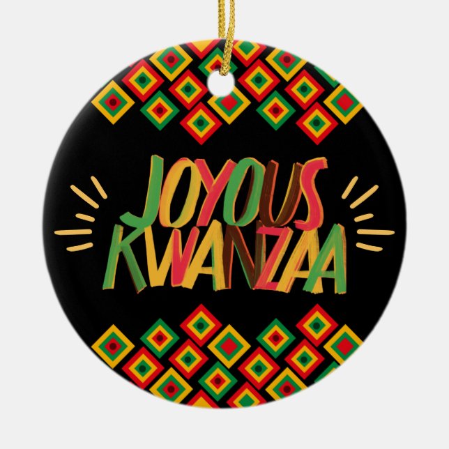 Ornamento De Cerâmica Joyous KWANZAA (Frente)