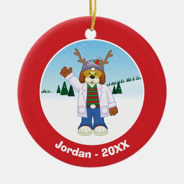 Ornamento De Cerâmica Jr. de Hausenfeffer do "Goober" de Harold J. (Frente)