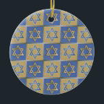 Ornamento De Cerâmica Judaica Star De David Metal Dourado Azul<br><div class="desc">Você está vendo a coleção de Design Lee Hiller. Roupa,  Ofertas e Coleções Lee Hiller Fotografia ou Coleção de Arte Digital. Você pode ver sua fotografia da Nature em http://HikeOurPlanet.com/ e seguir seu blog de caminhada no Hot Primavera National Park.</div>