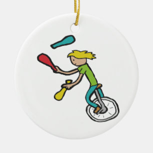 Ornamento De Cerâmica Juggler da Uniciclagem