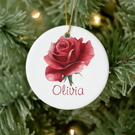 Ornamento De Cerâmica JUNE Birthday Rose Flower Red Floral Nursery Decor