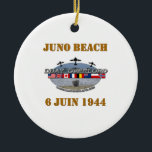 Ornamento De Cerâmica Juno Beach 1944 Normandie<br><div class="desc">Juno Beach 1944 Débarquement de Normandie</div>