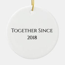 Ornamento De Cerâmica Juntos Desde o Ano Moderno Casal Personalizado