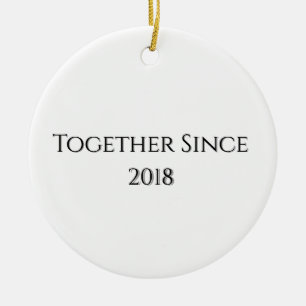 Ornamento De Cerâmica Juntos Desde o Ano Moderno Casal Personalizado