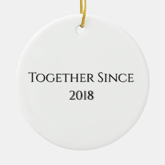 Ornamento De Cerâmica Juntos Desde o Ano Moderno Casal Personalizado