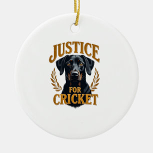 Ornamento De Cerâmica Justiça Para Cricket Tipografia Memorial de Cachor