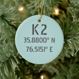Ornamento De Cerâmica K2 Latitude e Longitude