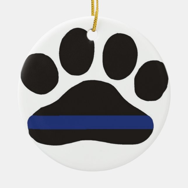 Ornamento De Cerâmica K9 Blue Line Ornament (Frente)