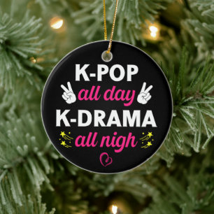 Ornamento De Cerâmica K-Pop O Dia Todo K-Drama A Noite Toda, Música Core