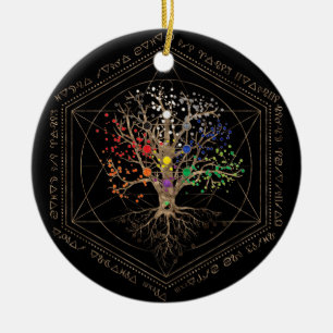 Ornamento De Cerâmica Kabbalah The Tree of Life