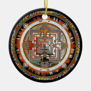 Ornamento De Cerâmica Kalachakra Mandala