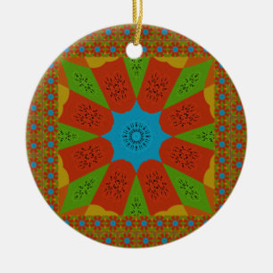 Ornamento De Cerâmica Kaleidoscope Bloom Uma Vibrante Cor Impressão Afri