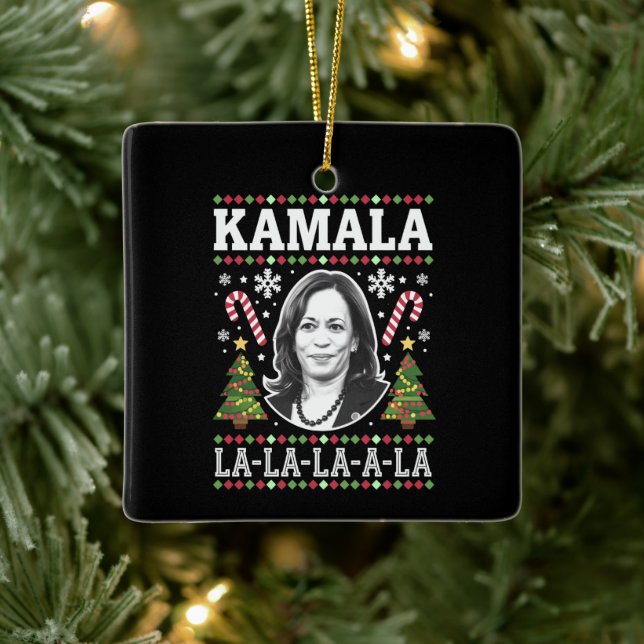 Ornamento De Cerâmica Kamala Harris Natal 2024 Comma La Xmas (Árvore)