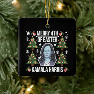 Ornamento De Cerâmica Kamala Harris Natal Papai Noel Alegre 4 De Páscoa