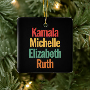 Ornamento De Cerâmica Kamala Michelle Elizabeth Ruth Política Feminista