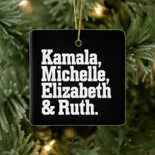 Ornamento De Cerâmica Kamala Política Feminista Michelle Elizabeth Ruth