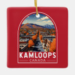 Ornamento De Cerâmica Kamloops Canada Viagem Art Vintage<br><div class="desc">Kamloops retro vetor viagem design. Copenhagen,  Kamloops é uma cidade canadense na Colúmbia Britânica,  onde os rios North e South Thompson se encontram.</div>