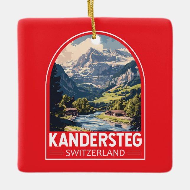 Ornamento De Cerâmica Kandersteg Suiça Art Emblem (Frente)
