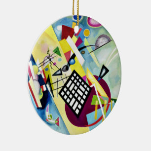 Ornamento De Cerâmica Kandinsky - Black Grid, abstrato popular,