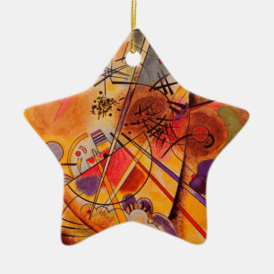 Ornamento De Cerâmica Kandinsky Brown Yellow Red Blue