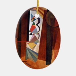Ornamento De Cerâmica Kandinsky Development in Brown Abstrato Painting