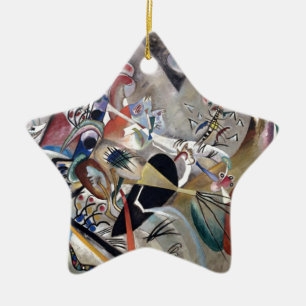 Ornamento De Cerâmica Kandinsky Na Trabalho de arte Cinza Da Abstrato