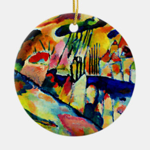 Ornamento De Cerâmica Kandinsky - Paisagem com Chuva