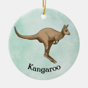 Ornamento De Cerâmica Kangaroo Design Ornament